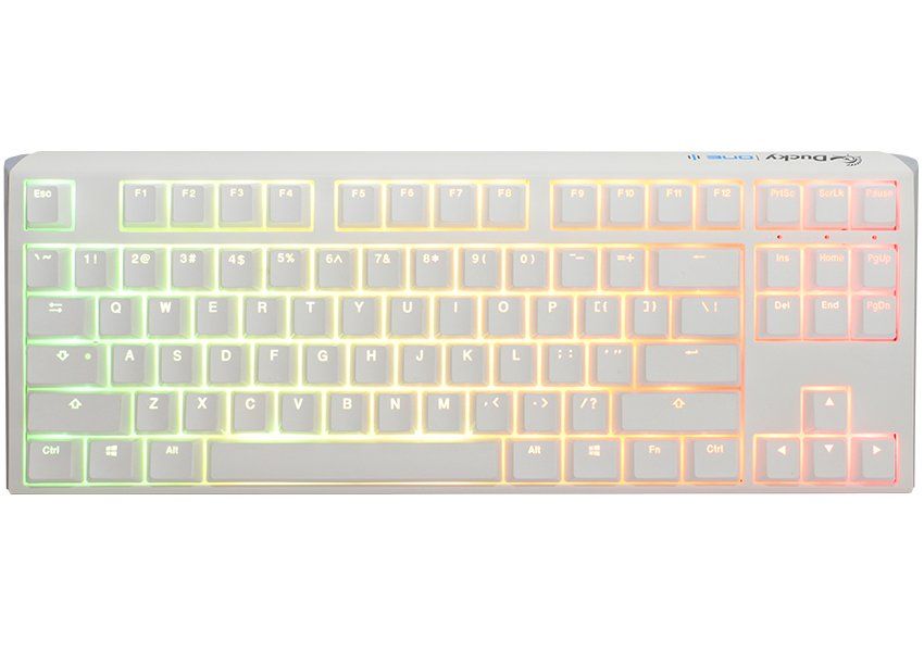 Ducky One3 Pure White TKL keyboard Gaming USB UK English - Image 1