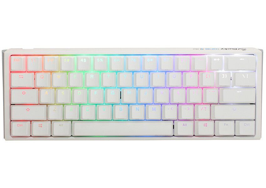Ducky One3 Pure White Mini keyboard Gaming USB UK English - Image 1
