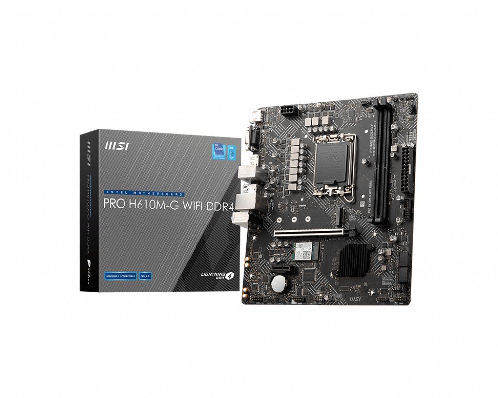 MSI PRO H610M-G WIFI DDR4 motherboard Intel H610 LGA 1700 micro ATX - Image 1