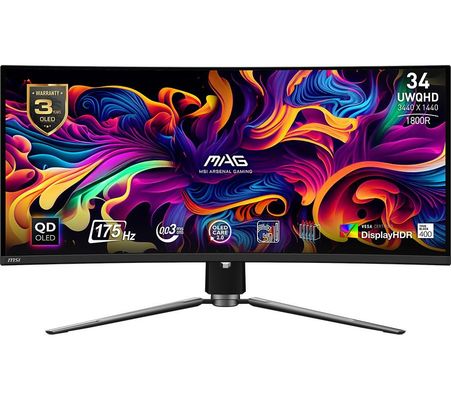 MSI MAG 341CQP QD-OLED computer monitor 86.4 cm (34") 3440 x 1440 pixels UltraWide Quad HD Black