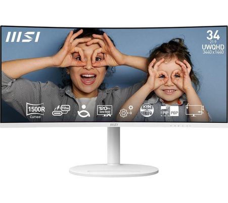 MSI Modern MD342CQPW computer monitor 86.4 cm (34") 3440 x 1440 pixels UltraWide Quad HD White
