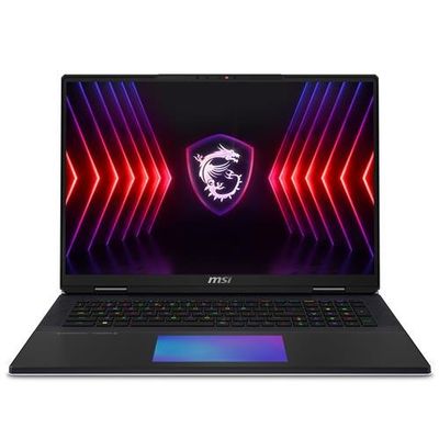 MSI Titan 18 HX A14VHG-004UK Intel® Core™ i9 i9-14900HX Laptop 45.7 cm (18") UHD+ 64 GB DDR5-SDRAM 2 TB SSD NVIDIA GeForce RTX 4080 Wi-Fi 7 (802.11be) Windows 11 Pro Black