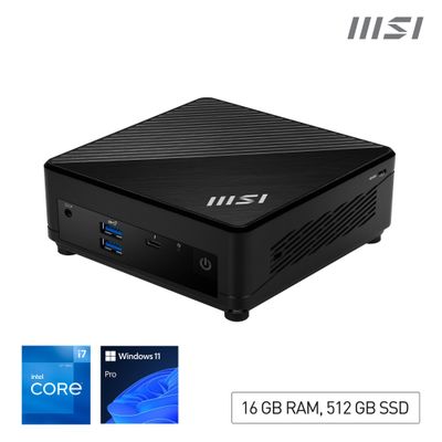 MSI Cubi 5 12M Intel Core i7 1255U Desktop PC NUC SFF Mini Computer HTPC (16GB RAM 512GB SSD Windows 11 PRO) IRIS XE Graphics/ThunderBolt 4/Type C/HDMI/DisplayPort/Dual LAN/WiFi 6E/BT 5.3/VESA