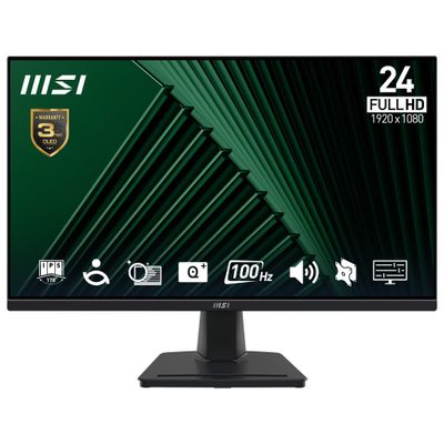 MSI Pro MP245G 24 Inch Monitor. FHD (1920 x 1080). 100Hz. IPS. 1ms. 1x