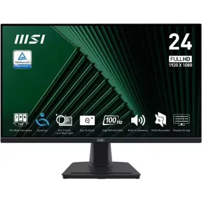 MSI Pro MP245G 24 Inch Monitor. FHD (1920 x 1080). 100Hz. IPS. 1ms. 1x - Thumbnail 3