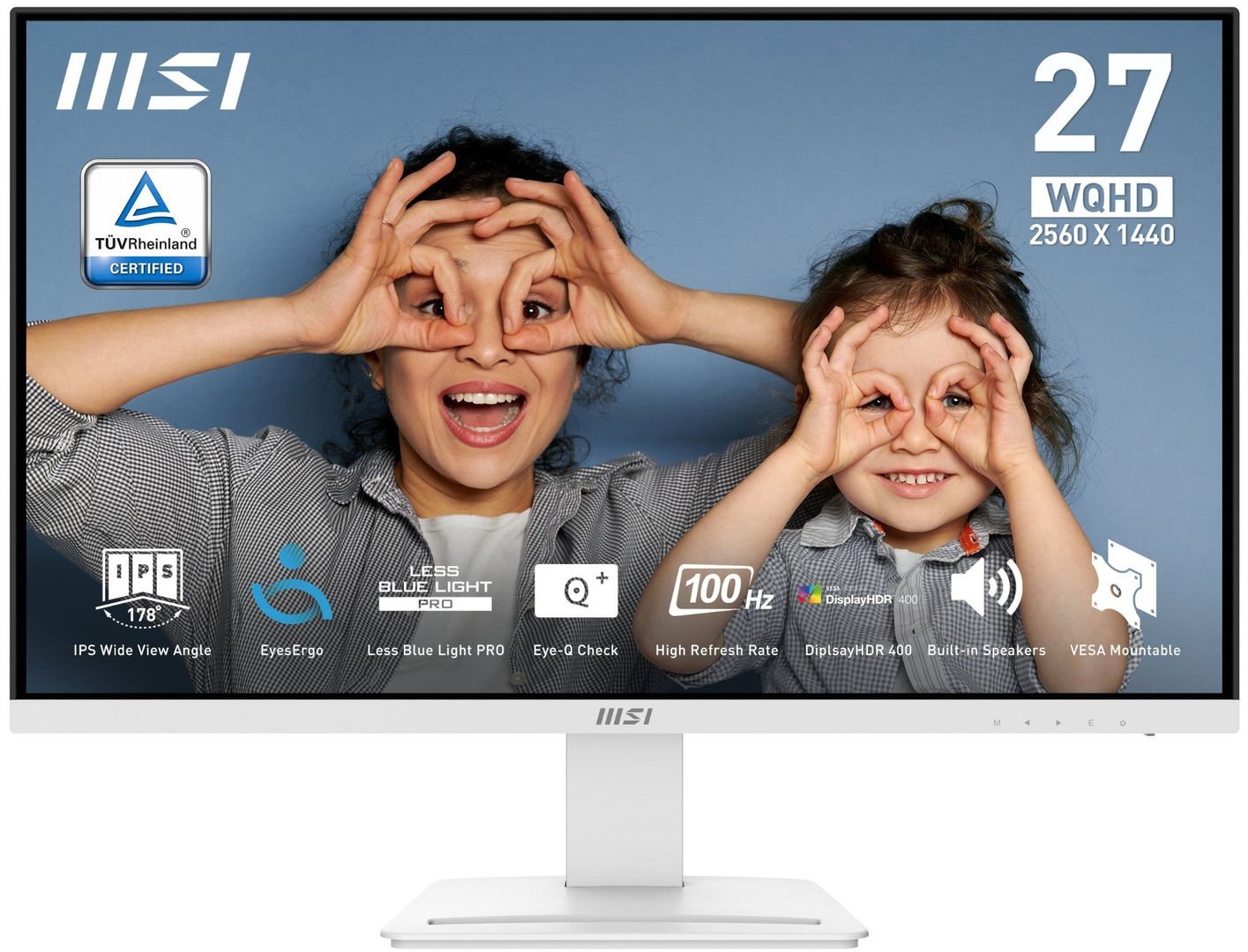 MSI PRO MP273QW E2 Quad HD 27" IPS LCD Monitor - White, White - Image 1