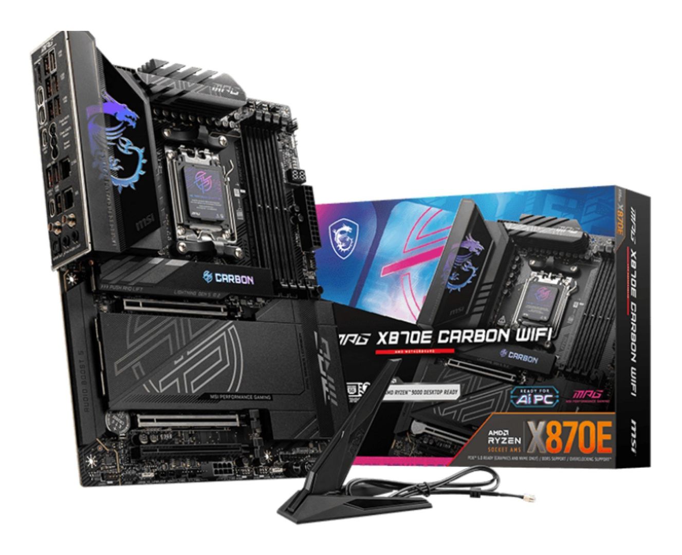 MSI MPG X870E CARBON WIFI motherboard AMD X870E Socket AM5 ATX - Image 1