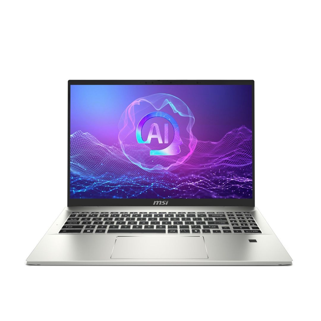 MSI Prestige A16 AI+ A3HMG-028UK AMD Ryzen AI 9 365 Laptop 40.6 cm (16") Quad HD+ 32 GB LPDDR5x-SDRAM 1 TB SSD Wi-Fi 7 (802.11be) Windows 11 Home Silver - Image 1