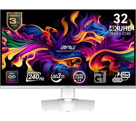 MSI MPG 321URXW QD-OLED computer monitor 80 cm (31.5") 3840 x 2160 pixels 4K Ultra HD White