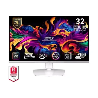 MSI MPG 321URXW QD-OLED computer monitor 80 cm (31.5") 3840 x 2160 pixels 4K Ultra HD White - Thumbnail 2