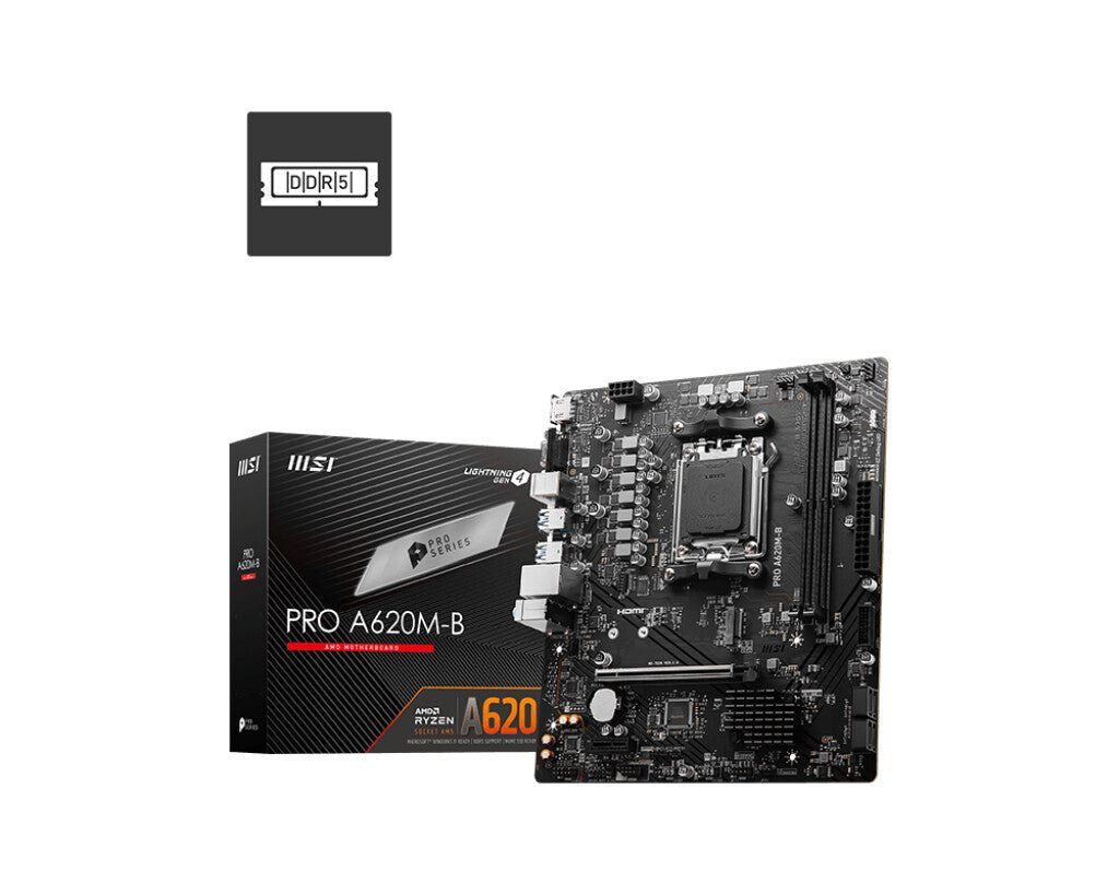 MSI PRO A620M-B motherboard AMD A620 Socket AM5 micro ATX - Image 1