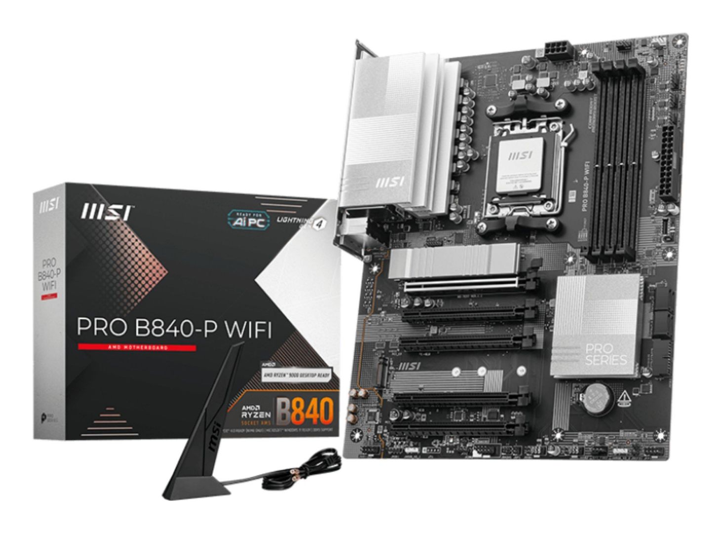 MSI PRO B840-P WIFI motherboard AMD B840 Socket AM5 ATX - Image 1