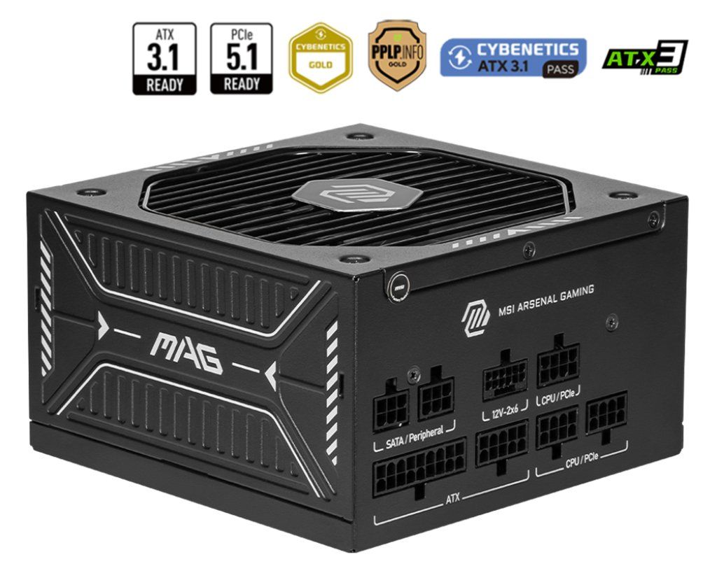MSI MAG A750GLS PCIE5 power supply unit 750 W 24-pin ATX ATX Black - Image 1