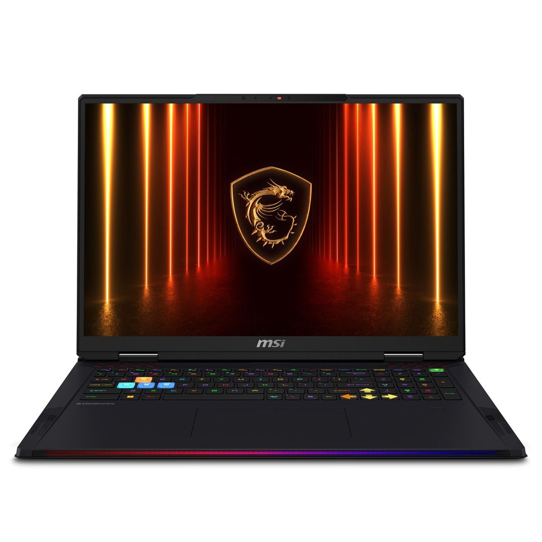 MSI Raider 18 HX AI A2XWJG-009UK Intel Core Ultra 9 285HX Laptop 45.7 cm (18") UHD+ 64 GB DDR5-SDRAM 4 TB SSD NVIDIA GeForce RTX 5090 Wi-Fi 7 (802.11be) Windows 11 Home Advanced UK English Black - Image 1