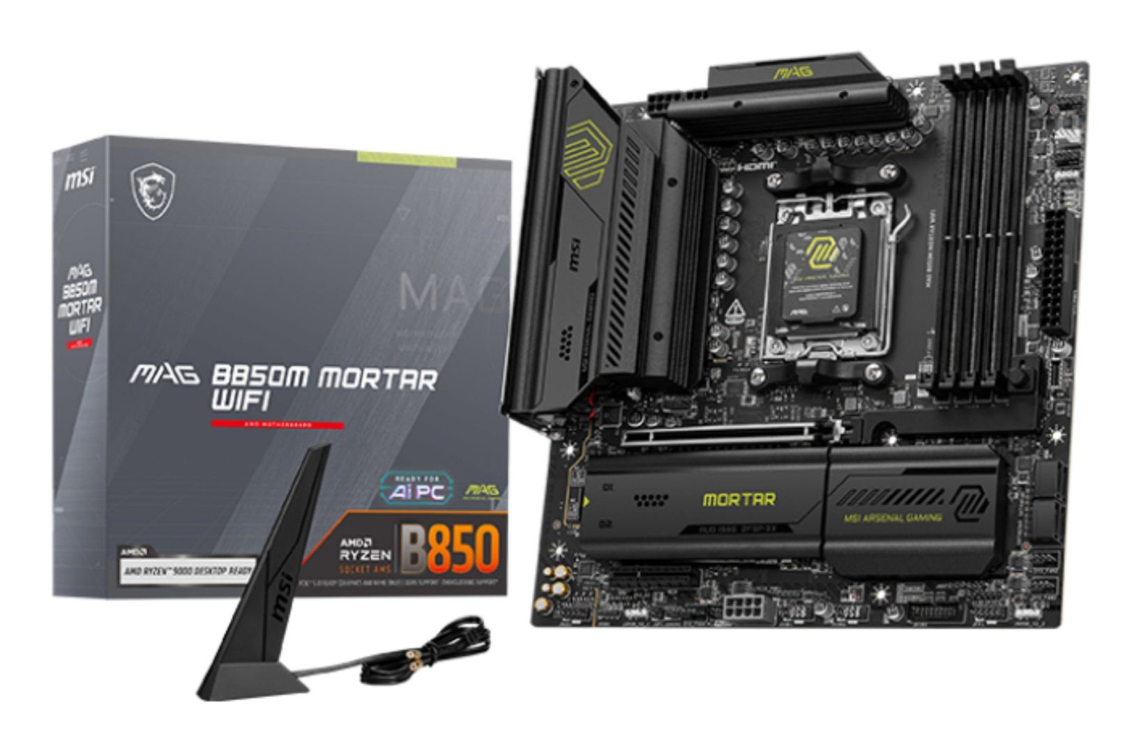 MSI MAG B850M MORTAR WIFI motherboard AMD B850 Socket AM5 micro ATX - Image 1