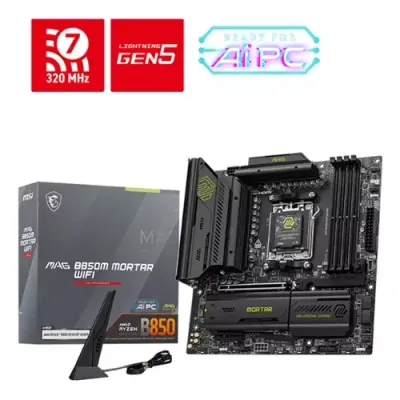 MSI MAG B850M MORTAR WIFI motherboard AMD B850 Socket AM5 micro ATX - Thumbnail 2