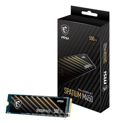 MSI Spatium M450 PCIe 4.0 NVMe M.2 500GB V1 PCI Express 4.0 3D NAND - Thumbnail 2