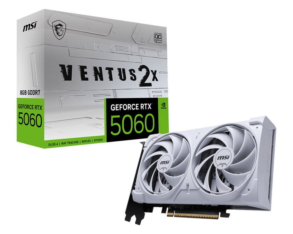 MSI GeForce RTX 5060 8G VENTUS 2X OC WHITE NVIDIA 8 GB GDDR7 - Image 1