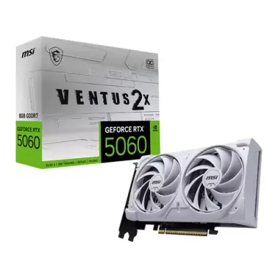 MSI GeForce RTX 5060 8G VENTUS 2X OC WHITE NVIDIA 8 GB GDDR7 - Thumbnail 2