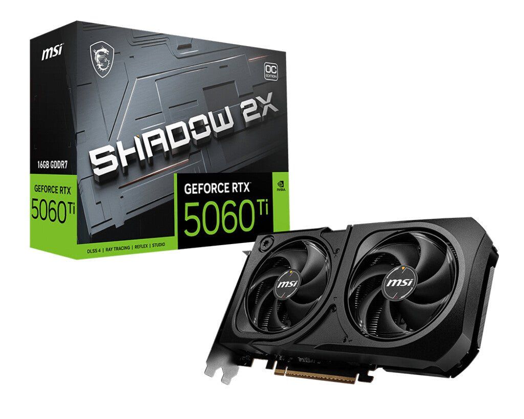 MSI GEFORCE 5060 TI 16GB SHADOW 2X OC PLUS BULK NVIDIA GeForce RTX 5060 Ti GDDR7 - Image 1