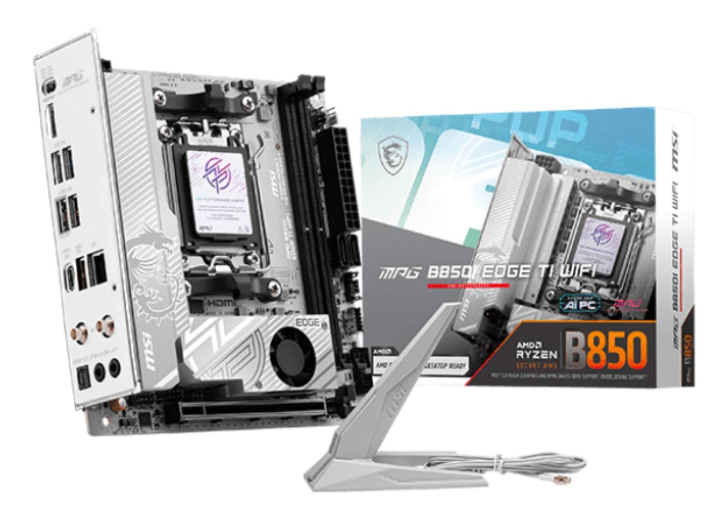 MSI B850I EDGE TI WIFI AMD B850 Socket AM5 mini ITX - Image 1