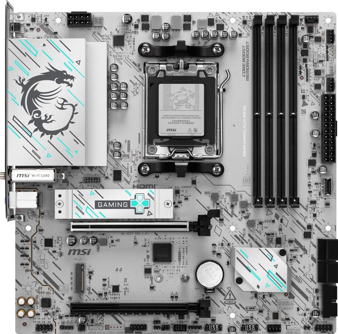 MSI B840M GAMING PLUS WIFI6E motherboard AMD B840 Socket AM5 micro ATX - Image 1