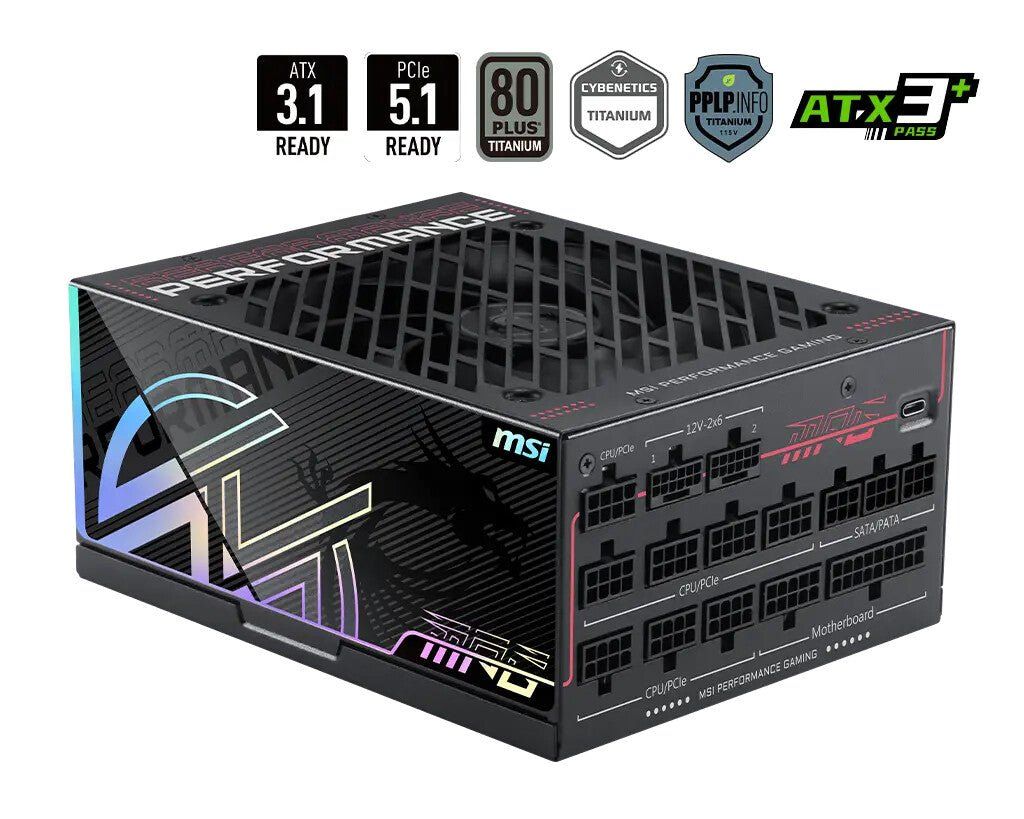 MSI MPG Ai1300TS PCIE5 power supply unit 1300 W 24-pin ATX ATX Black - Image 1