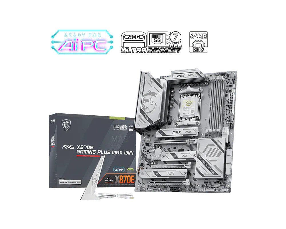 MSI MAG X870E GAMING PLUS MAX WIFI motherboard AMD X870E Socket AM5 ATX - Image 1