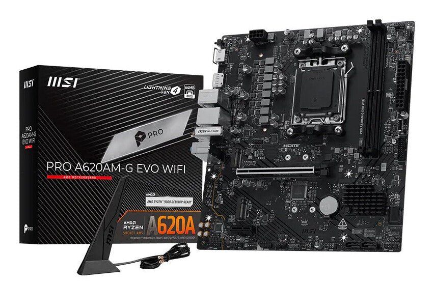 MSI Pro A620AM-G EVO WIFI AMD A620A Socket AM5 micro ATX - Image 1
