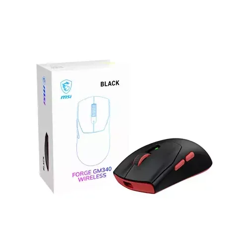 MSI Forge Gm340 Wireless Black mouse Gaming Ambidextrous RF Wireless + Bluetooth Optical 12000 DPI - Image 1