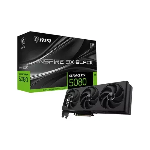 MSI GeForce RTX 5080 16G INSPIRE 3X OC BLACK NVIDIA 16 GB GDDR7 - Image 1