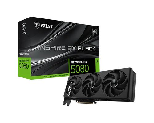 MSI GeForce RTX 5080 16G INSPIRE 3X OC BLACK NVIDIA 16 GB GDDR7 - Thumbnail 2