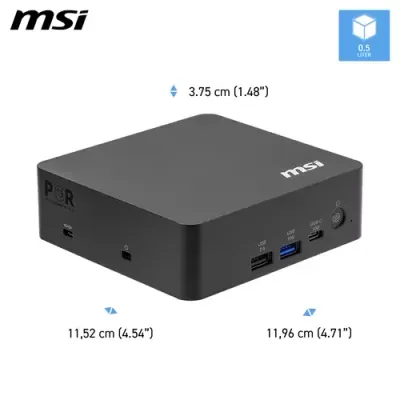 MSI Cubi NUC AI+ 3MG Intel Core Ultra 7 355 (12MB Cache) 16GB DDR5-SDRAM 1000GB SSD Intel Graphics LAN WLAN Bluetooth Windows 11 Pro ( NUC AI+ 3MG i7 355 FS 16GB 1TB W11PP)