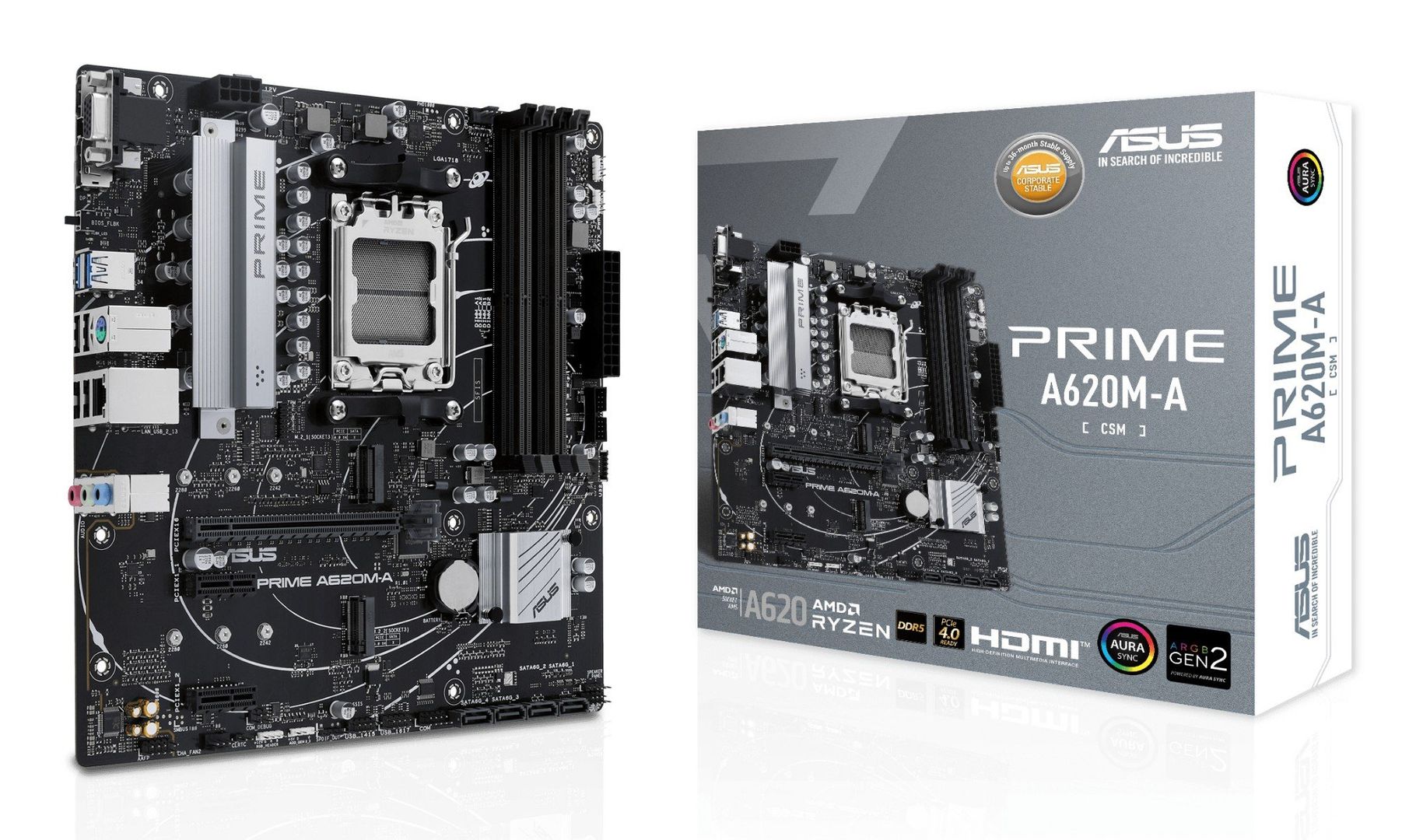 ASUS PRIME A620M-A-CSM AMD A620 Socket AM5 micro ATX - Image 1