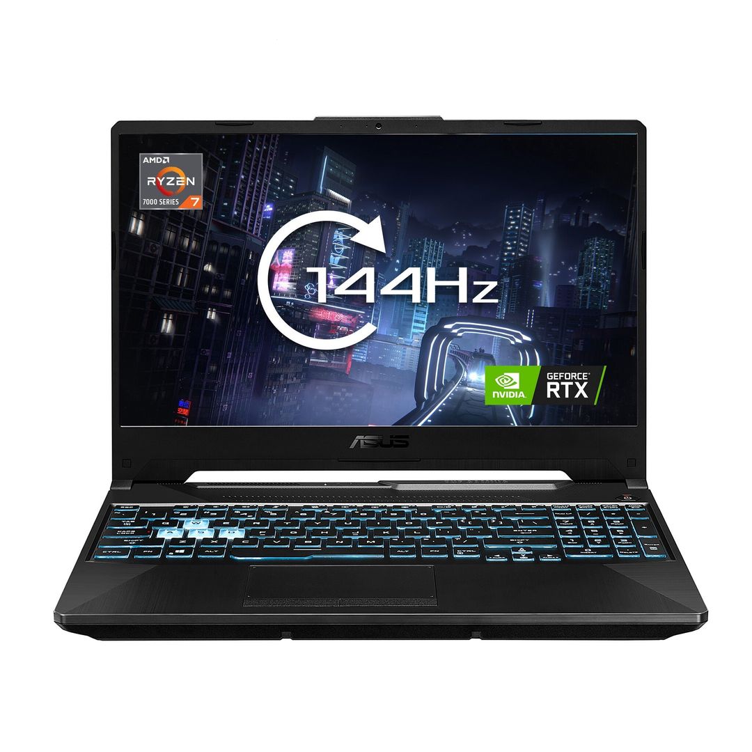 ASUS TUF Gaming A15 FA506NFR-HN003W AMD Ryzen™ 7 7435HS Laptop 39.6 cm (15.6") Full HD 16 GB DDR5-SDRAM 512 GB SSD NVIDIA GeForce RTX 2050 Wi-Fi 6 (802.11ax) Windows 11 Home Black - Image 1