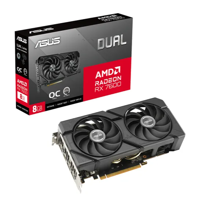 ASUS Dual -RX7600-O8G-EVO AMD Radeon RX 7600 8 GB GDDR6 - Image 1