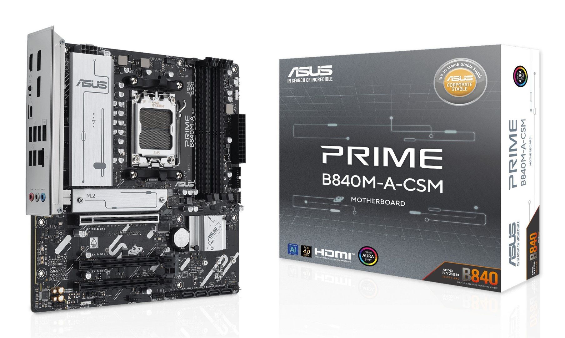ASUS PRIME B840M-A-CSM AMD B840 Socket AM5 micro ATX - Image 1