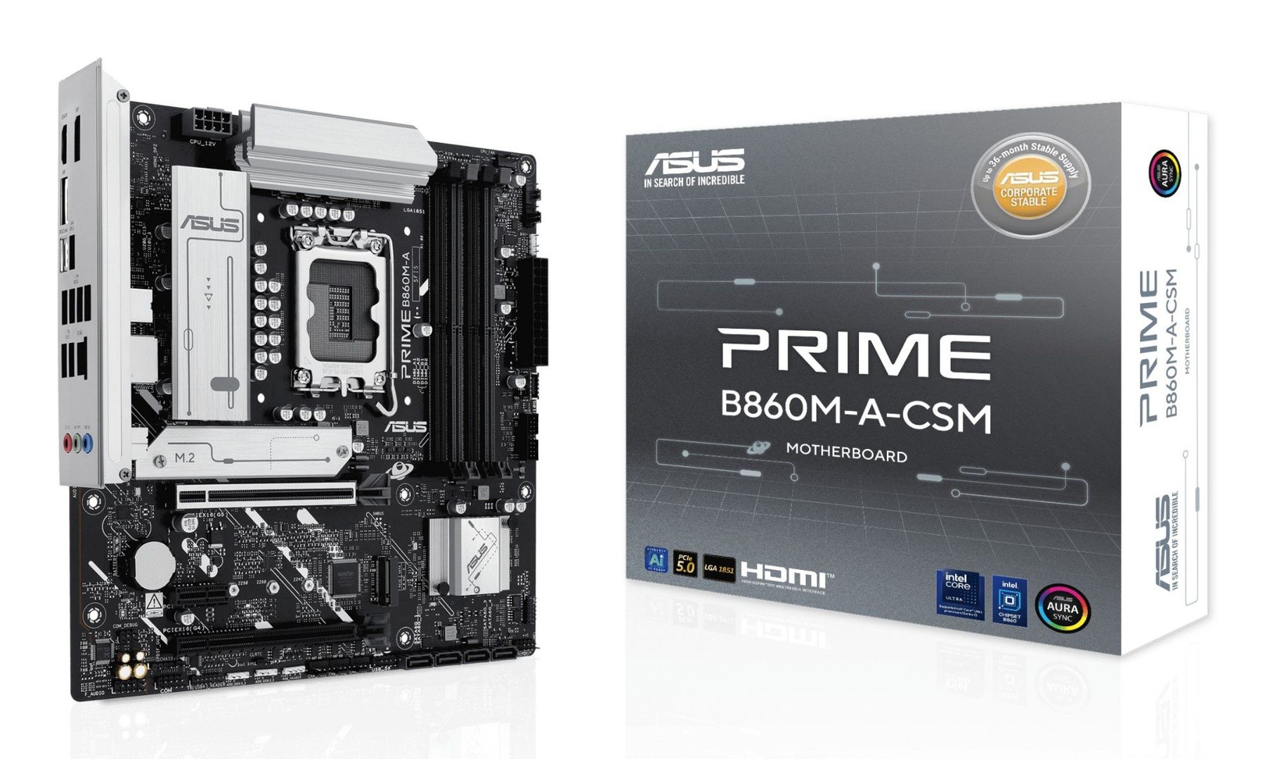 ASUS PRIME B860M-A-CSM Intel B860 LGA 1851 (Socket V1) micro ATX - Image 1