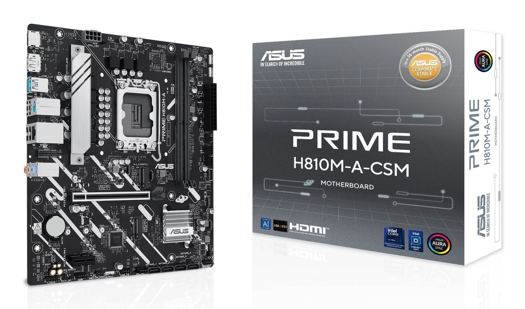 ASUS PRIME H810M-A-CSM Intel H810 LGA 1851 (Socket V1) micro ATX - Image 1