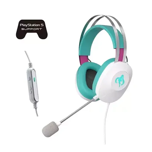 ASUS TUF Gaming H1 Gen II Hatsune Miku Edition Headset Wired Head-band USB Type-A Pink Turquoise White - Image 1