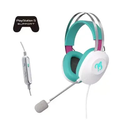ASUS TUF Gaming H1 Gen II Hatsune Miku Edition Headset Wired Head-band USB Type-A Pink Turquoise White