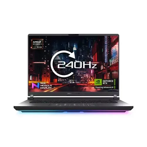 ASUS ROG Strix G16 G614FR-S5115W AMD Ryzen 9 9955HX3D Laptop 40.6 cm (16") WQXGA 32 GB DDR5-SDRAM 1 TB SSD NVIDIA GeForce RTX 5070 Ti Wi-Fi 6E (802.11ax) Windows 11 Home Black Green Grey - Image 1