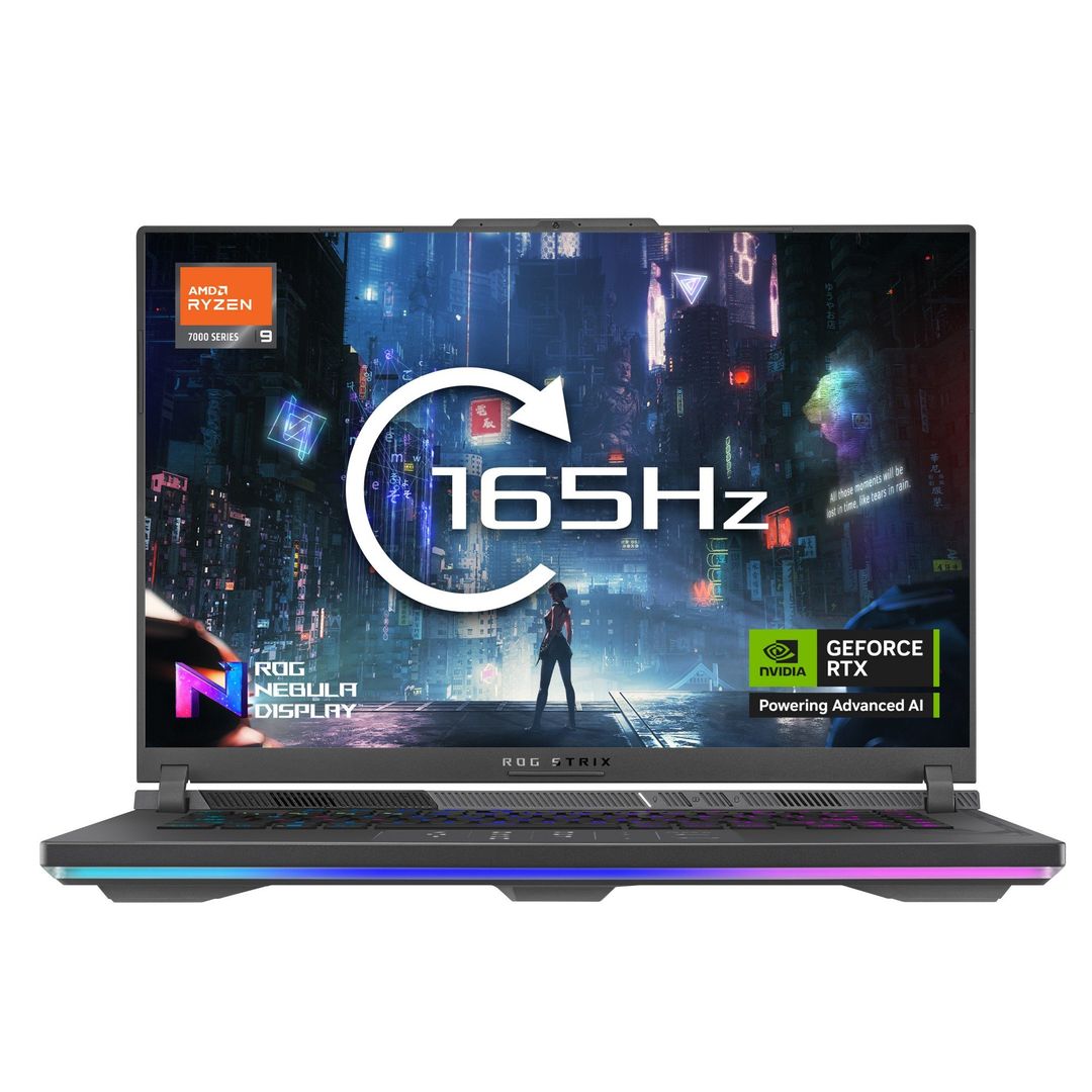 ASUS ROG Strix G16 G614PM-RV007W AMD Ryzen™ 9 8940HX Laptop 40.6 cm (16") WUXGA 16 GB DDR5-SDRAM 1 TB SSD NVIDIA GeForce RTX 5060 Wi-Fi 6E (802.11ax) Windows 11 Home Black, Grey - Image 1