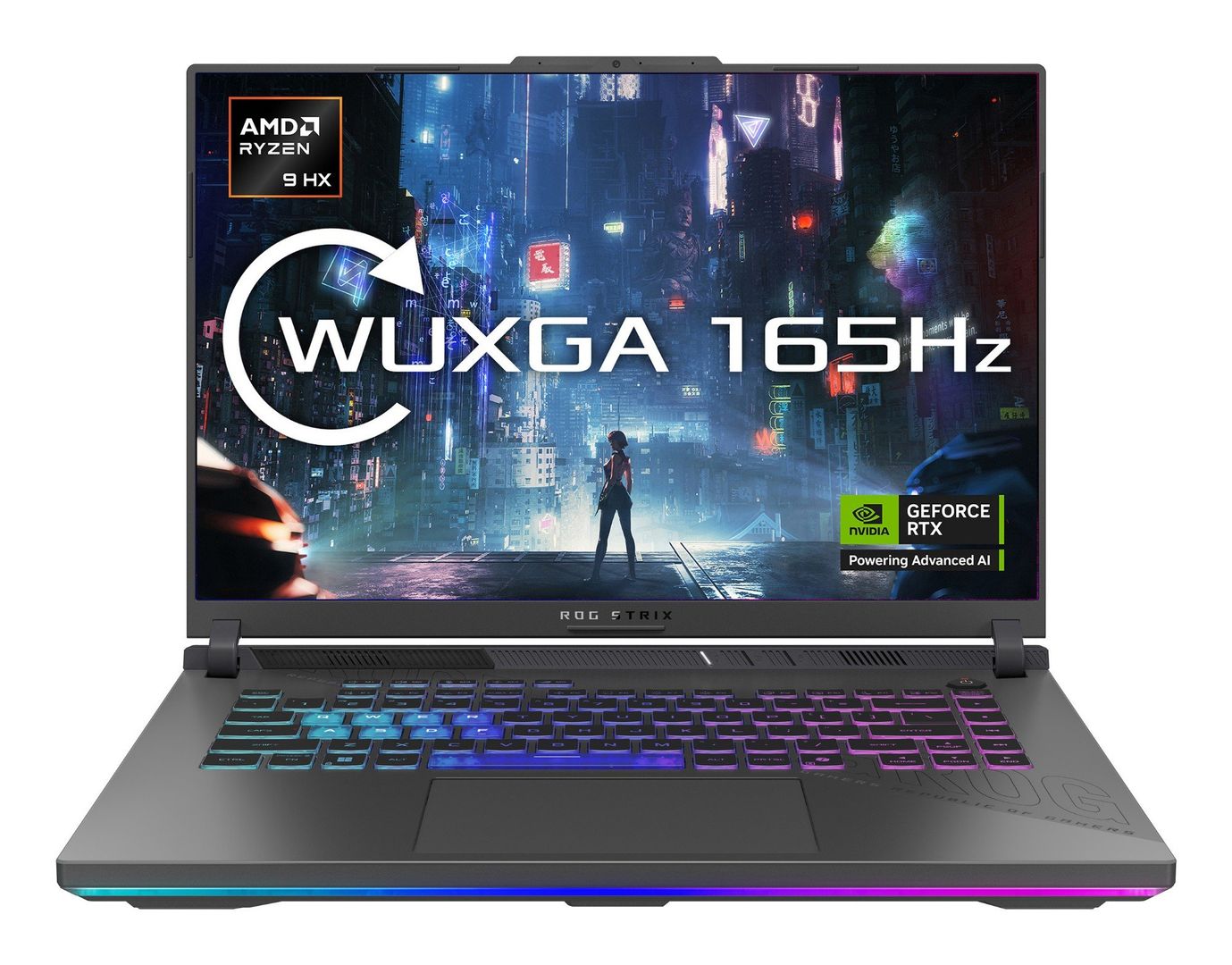 ASUS ROG Strix G16 G614PR-RV016W AMD Ryzen™ 9 8940HX Laptop 40.6 cm (16") WUXGA 16 GB DDR5-SDRAM 1 TB SSD NVIDIA GeForce RTX 5070 Ti Wi-Fi 6E (802.11ax) Windows 11 Home Black, Grey - Image 1