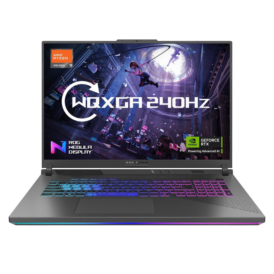ASUS ROG Strix G18 G814PP-S9018W AMD Ryzen™ 9 7940HX Laptop 45.7 cm (18") WQXGA 32 GB DDR5-SDRAM 1 TB SSD NVIDIA GeForce RTX 5070 Wi-Fi 6E (802.11ax) Windows 11 Home Black, Grey - Image 1
