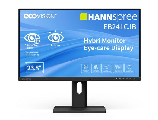Hannspree Hybri Monitor EB241CJB computer monitor 60.5 cm (23.8") 1920 x 1080 pixels Full HD LCD Black - Thumbnail 2