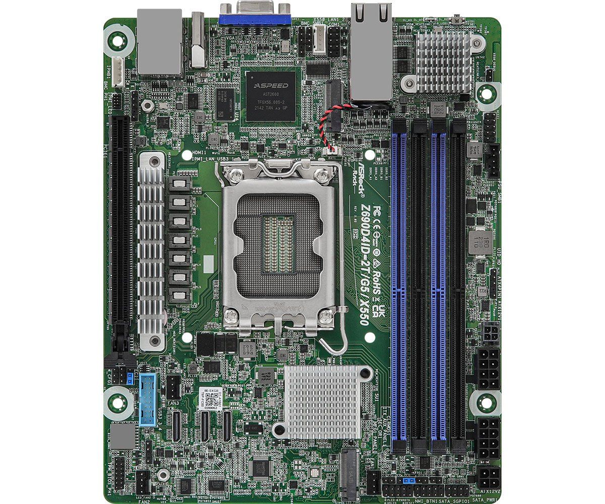 Asrock Z690D4ID-2T/G5/X550 motherboard Intel Z690 LGA 1700 mini ITX - Image 1