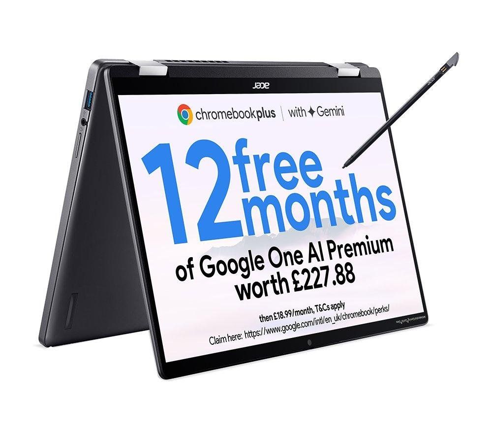 Acer Chromebook CP714-1HN-5719 Intel Core Ultra 5 115U 35.6 cm (14") Touchscreen WUXGA 8 GB LPDDR5-SDRAM 512 GB SSD Wi-Fi 6 (802.11ax) ChromeOS Grey - Image 1