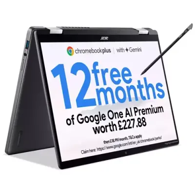 Acer Chromebook CP714-1HN-5719 Intel Core Ultra 5 115U 35.6 cm (14") Touchscreen WUXGA 8 GB LPDDR5-SDRAM 512 GB SSD Wi-Fi 6 (802.11ax) ChromeOS Grey - Thumbnail 2