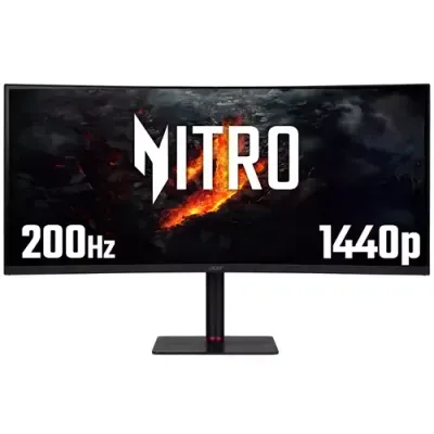 Acer Nitro XV5 Nitro XV345CURX0 - 34" UltraWide Quad HD (3440x1440), Curved 1000R, 200Hz, 0.5ms, HDR10, AMD FreeSync Gaming Monitor - Thumbnail 2